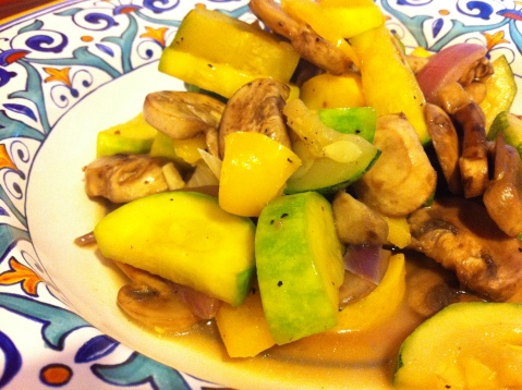 sauteed zucchini and mushrooms with ginger and garlic 
